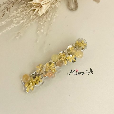 艶々❤️金木犀のヘアクリップ　No.111