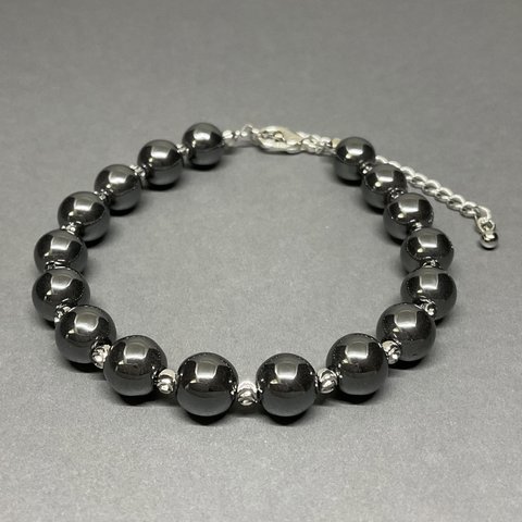 ヘマタイトブレスレット(シルバー系) haematite