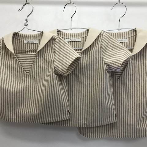 プルオーバーのセーラーシャツ(半袖)(80)