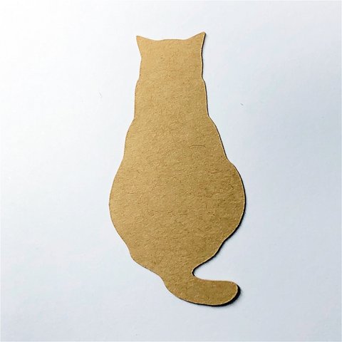 にゃんこシルエットメモ 40枚 Sサイズ 厚紙 クラフト紙 ネコ 猫 ML2