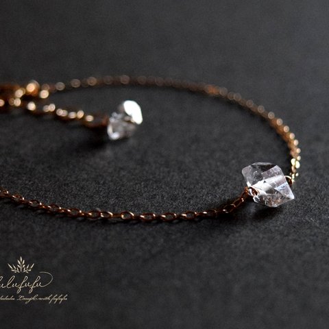 herkimer diamond bracelet～大粒ハーキマーダイヤモンドのブレスレット