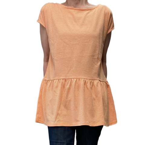 [Carrot Orange] Ladiesフリーサイズ　裾フレアの大人かわいいTシャツ　選べる4色