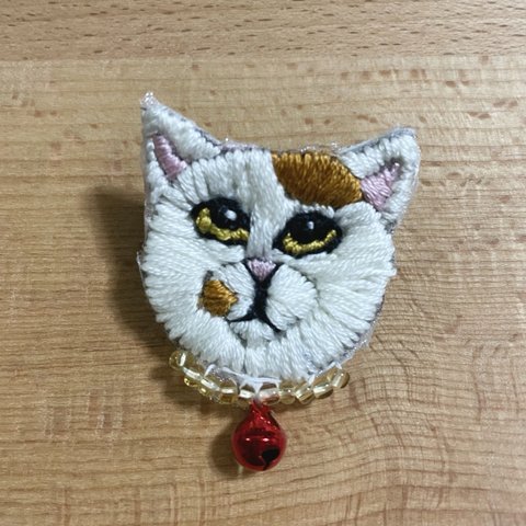 ねこ刺繍ブローチ No.7