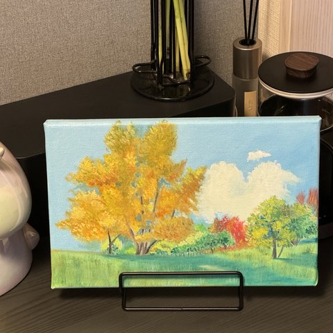 手描き油絵原画-秋の恋
