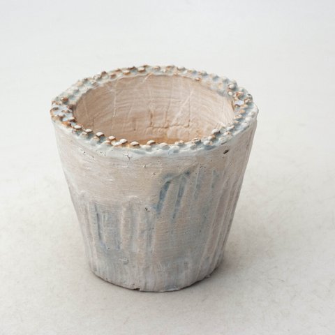 陶器製（2.5号ポット相当）　多肉植物の欲しがる植木鉢 NSSc-ブルー8699