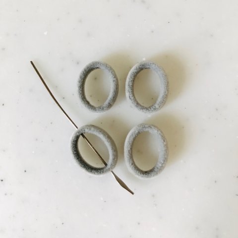 Grey Velour Oval Beads