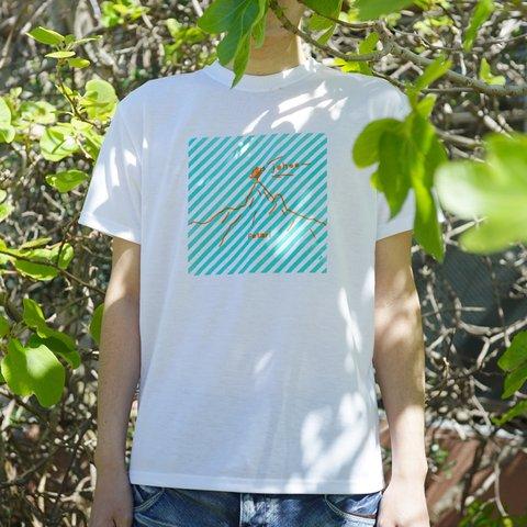 ホトリ山Tシャツ（化繊）　ホワイト　シルクスクリーン　