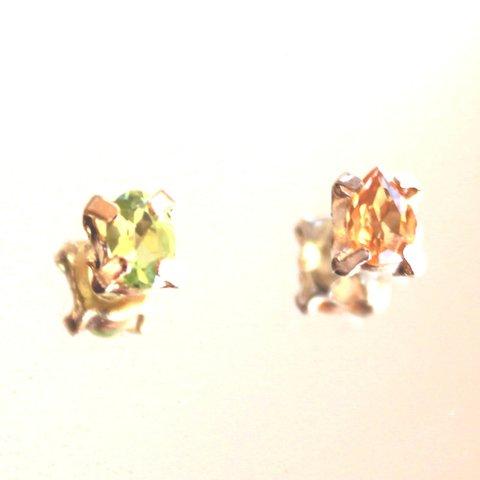 k18gp- akinomi - Peridot & Citrine Earrings