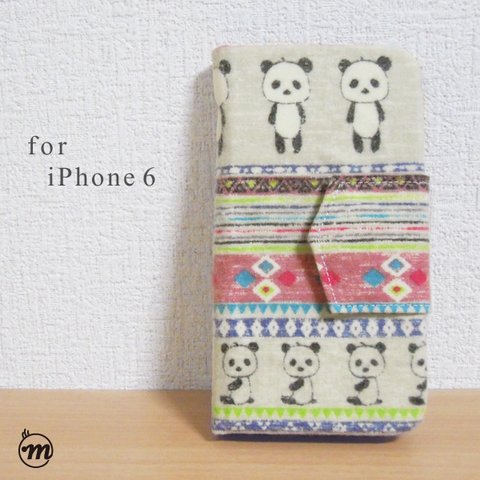 送料無料 手帳型 スマホケースiPhone6s パンダ