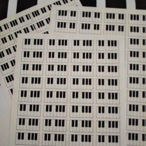 ピアノ 鍵盤シール 44枚×3種類 ◆リトミック ピアノレッスン グッズ 