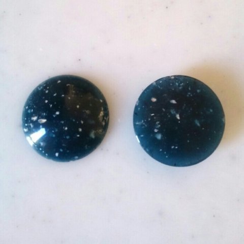 Vintage Blue Marble 29mm Cabochons