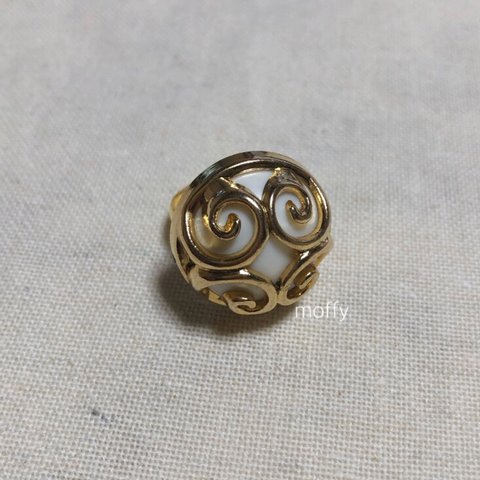 vintage button ring (0025)  ヴィンテージボタンリング  レトロリング アンティーク