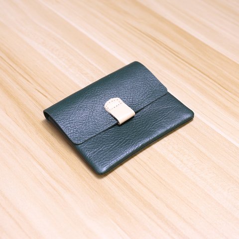 薄型もっちりミニ財布　ひらコインケース 手作り天然革小財布  小銭入れ