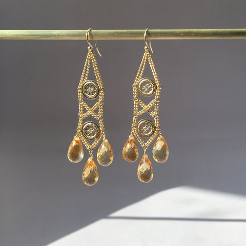 “Nouveau-romanesque” series - citrine (シトリン) earrings