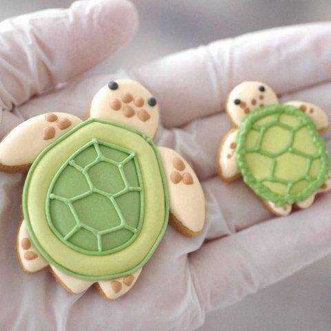 ウミガメ　親子セットのクッキー型　「水族館シリーズ」～海のゆかいな仲間たち〜　