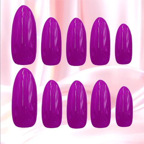 ピオニーパープル 紫色 ネイルチップ ロング 牡丹色 長め 長い 鬼 ワンカラー 単色