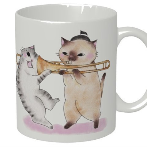 トロンボーン猫のマグカップ
