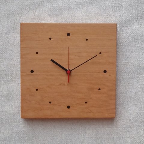 天然無垢材の壁掛け時計（木材：米松 ）BM-017