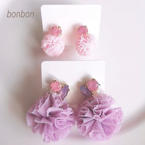 girl&mom ふんわりおそろい♡ピアス*イヤリングNo.4