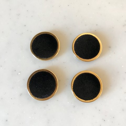 Black Velour Gold Flame Cabochons