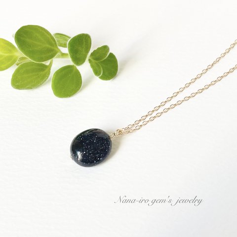 ＊1点もの＊14kgf bluegold stone necklace