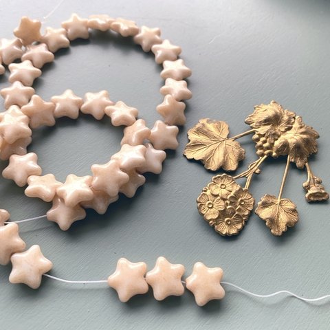 【10コセット】#czech beads #チェコビーズstar12㍉　Ivory 