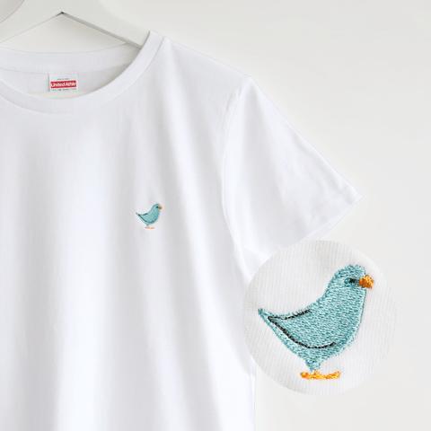 刺繍Tシャツ（BIRD!BIRD!BIRD! / マメルリハ / ブルー）