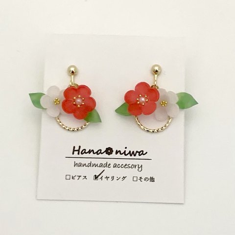 梅の花のしめ縄イヤリング/ピアス