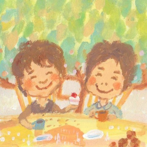 絵本のようなにがおえ◆はがきサイズ