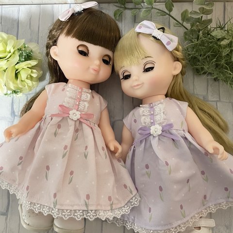 【スペシャル価格】ソランちゃん♡メルちゃん♡チューリップ柄🌷ワンピース２点セット#284