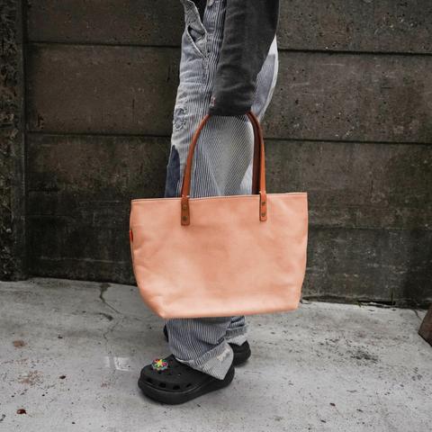 【持ち手が選べる】栃木レザー シンプル 肩掛け トートバッグ (持ち手Mタイプ) Totebag06 M