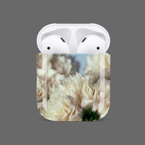 AirPods CASE #063 <white flower>