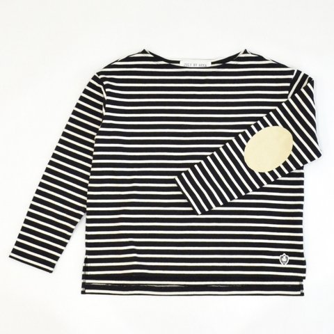 ＜SALE＞「秋から春まで着れる！」 ゆったり ボーダーバスクシャツ (black × off white)　"size 1"