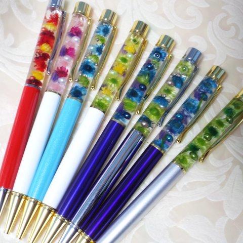 名入れ　お花の色など変更相談OK　オーダーメイド　ハーバリウム　ボールペン　ink：ブラック　プチギフトなどに♡