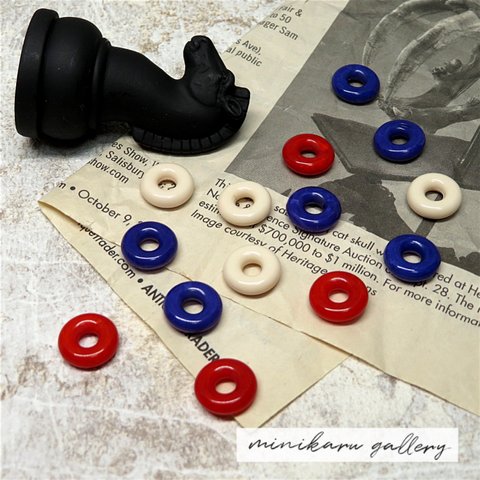 12個入)vintage parts rondel beads