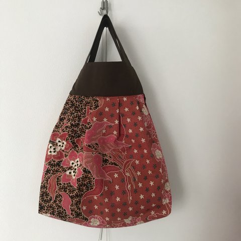 大きめ　トートバッグ　☆エスニック　バティック柄　Large tote bag ☆Ethnic batik pattern