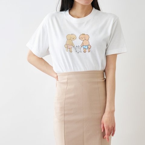  双子プードルTシャツ