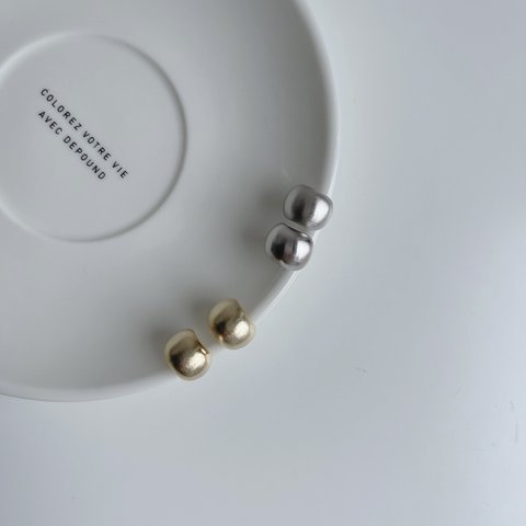matte beans earrings(silver925)シルバーのみ