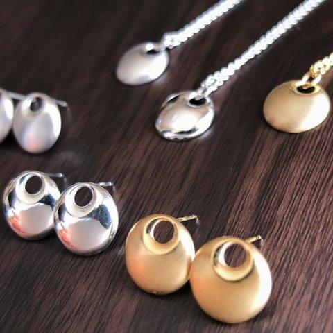 nutto silver＆gold　ピアス・ネックレスセット