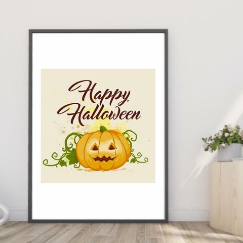 【送料無料】A4ポスター ハロウィーンかわいいハッピーハロウィン★A4ポスター/インテリア/収穫祭/秋/かぼちゃ