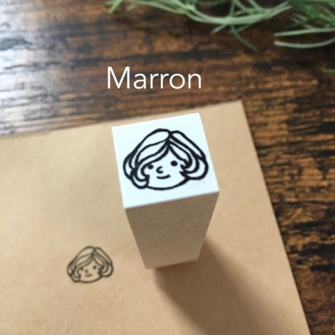 【15㎜角】マロンちゃん☆顔だけ☆ラバースタンプ