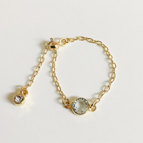 vintage swarovski 一粒チェーンリング