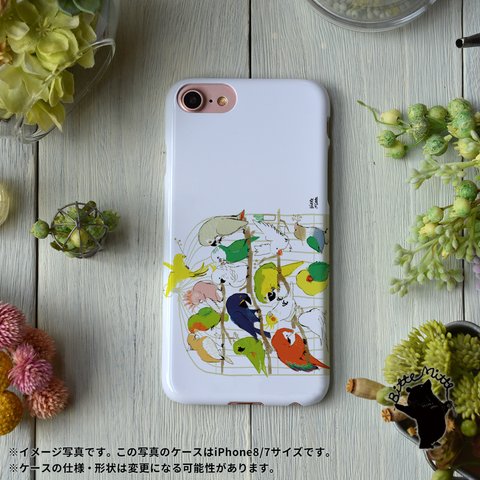 iPhone15 ケース おしゃれ オウム  鳥の集会/BitteMitte!