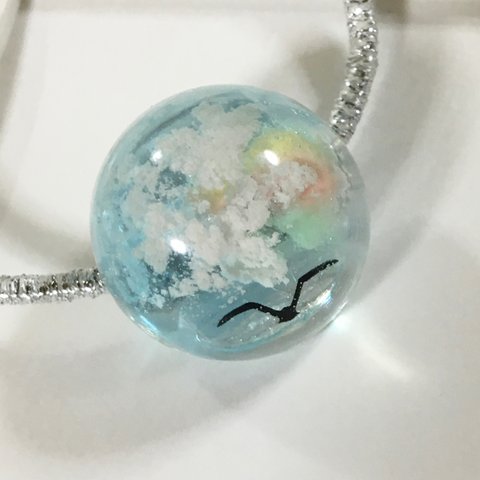 虹色の空　　ヘアゴム  レジン