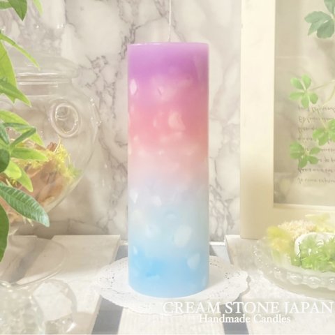 Φ5.1cm×H15cm ペタルキャンドル (パープル) № 000676 /Gradation Candle