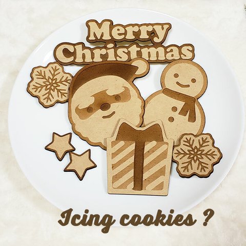 【送料無料】 クリスマス 飾り 木製バナー アイシングクッキー クリスマス 北欧雑貨 北欧クリスマス サンタクロース