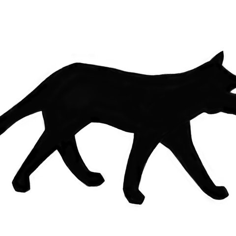 黒猫（白）・A4サイズ
