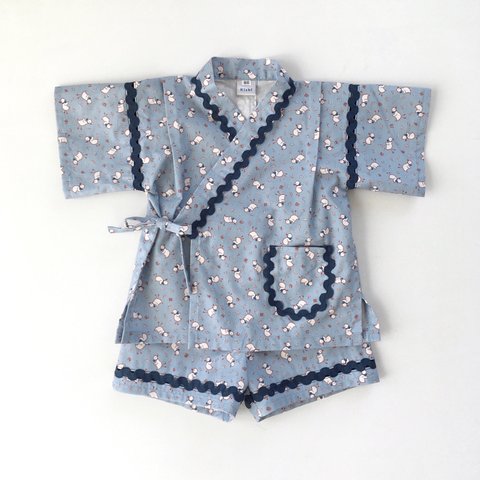 Baby甚平 (blue × navy)