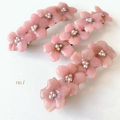 【rie.t】本物の桜　バレッタ