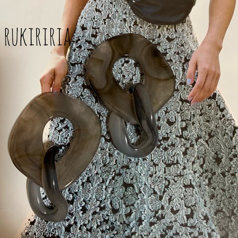 RUKIRIRIA #245 大人気 チェーンピアス  大ぶりピアス 大ぶりイヤリング 